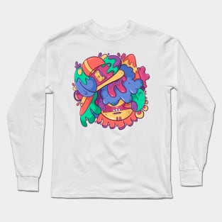 Cute Sunny Morning Chicken Doodle Long Sleeve T-Shirt